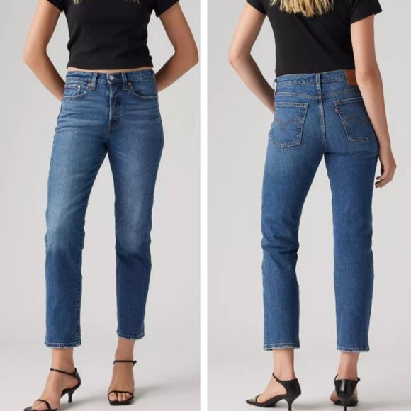 Levi’s Blue Denim Button Fly Wedgie Straight Jeans - 47113 - Picture 1 of 16
